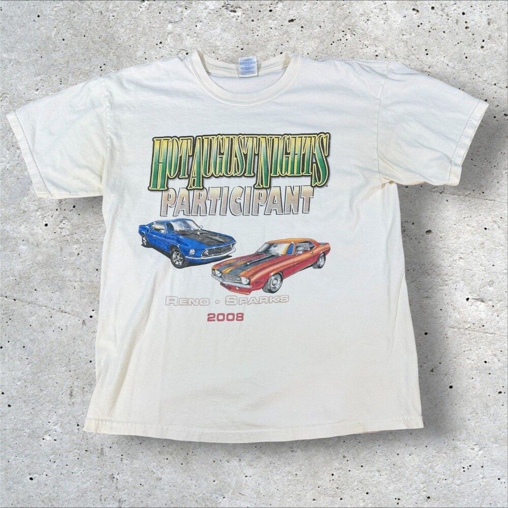 Vintage 2008 Hot August Nights Participant T Shirt Reno Sparks Nevada Car Show L